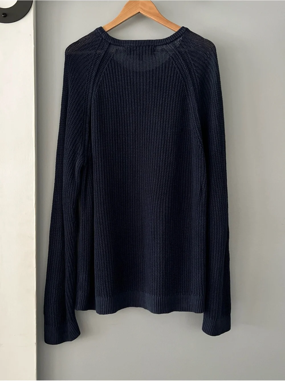 Banana Republic Italian Linen Sweater Navy Blue Men’s XL Fishnet Loose Knit